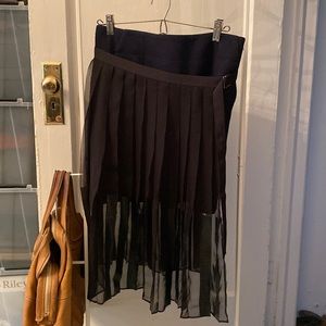 SACAI SKIRT W/ Sheer pleating